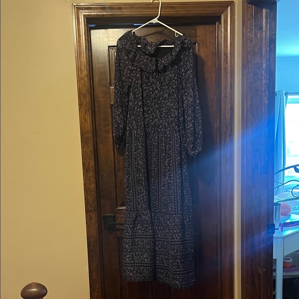 Anna Sui for Old Navy Black Floral Maxi Dress